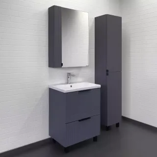 Тумба-умывальник Comforty Лима-60Н2 антрацит с раковиной Como 60